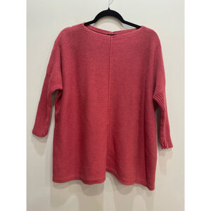 Pure Handknit Chunky Knit Sweater M/L Boxy Lagenlook Minimalist Coastal Beachy